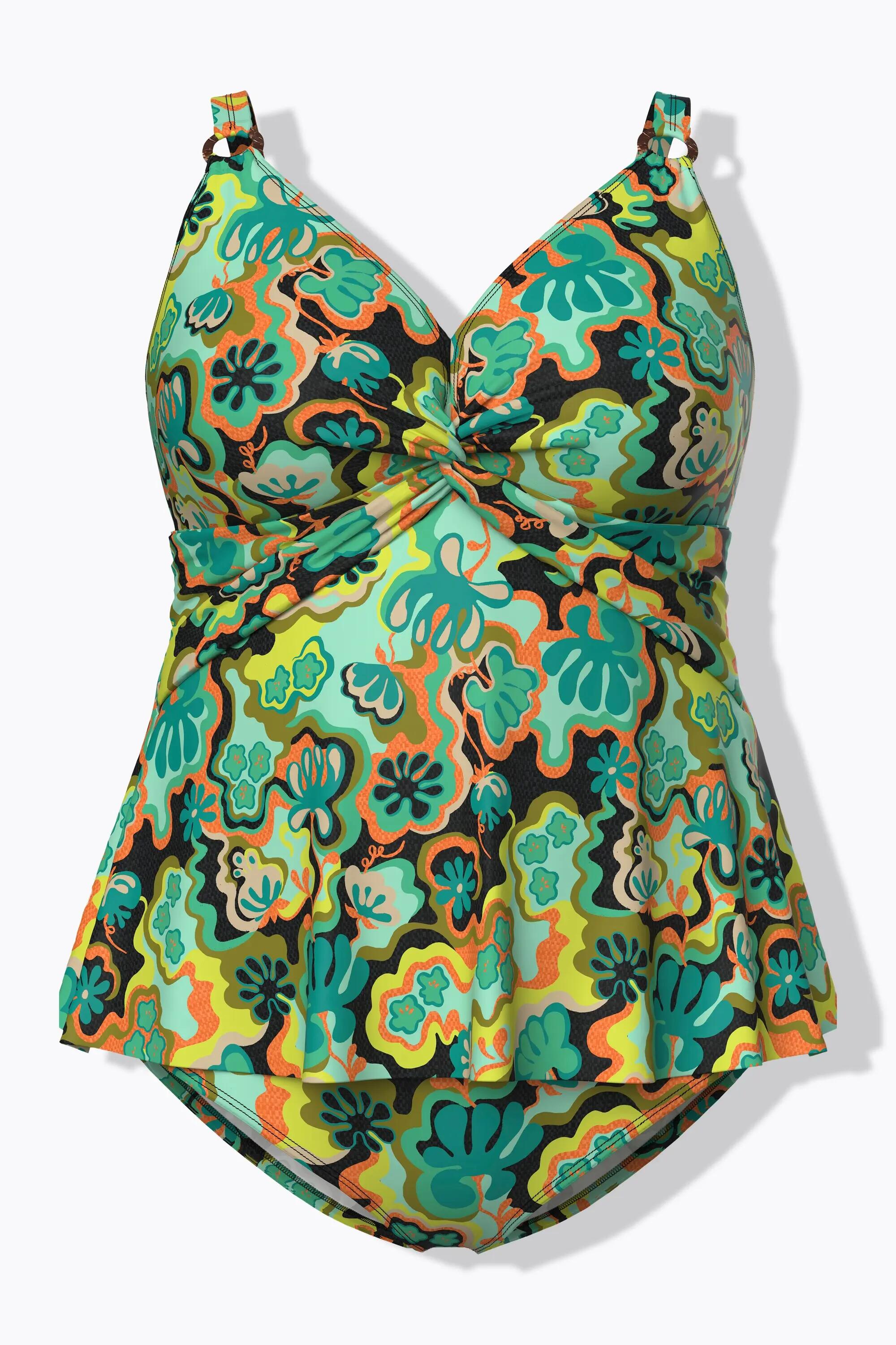 Damen Tankini Boho-Muster Softcups Träger verstellbar recycelt 12/13