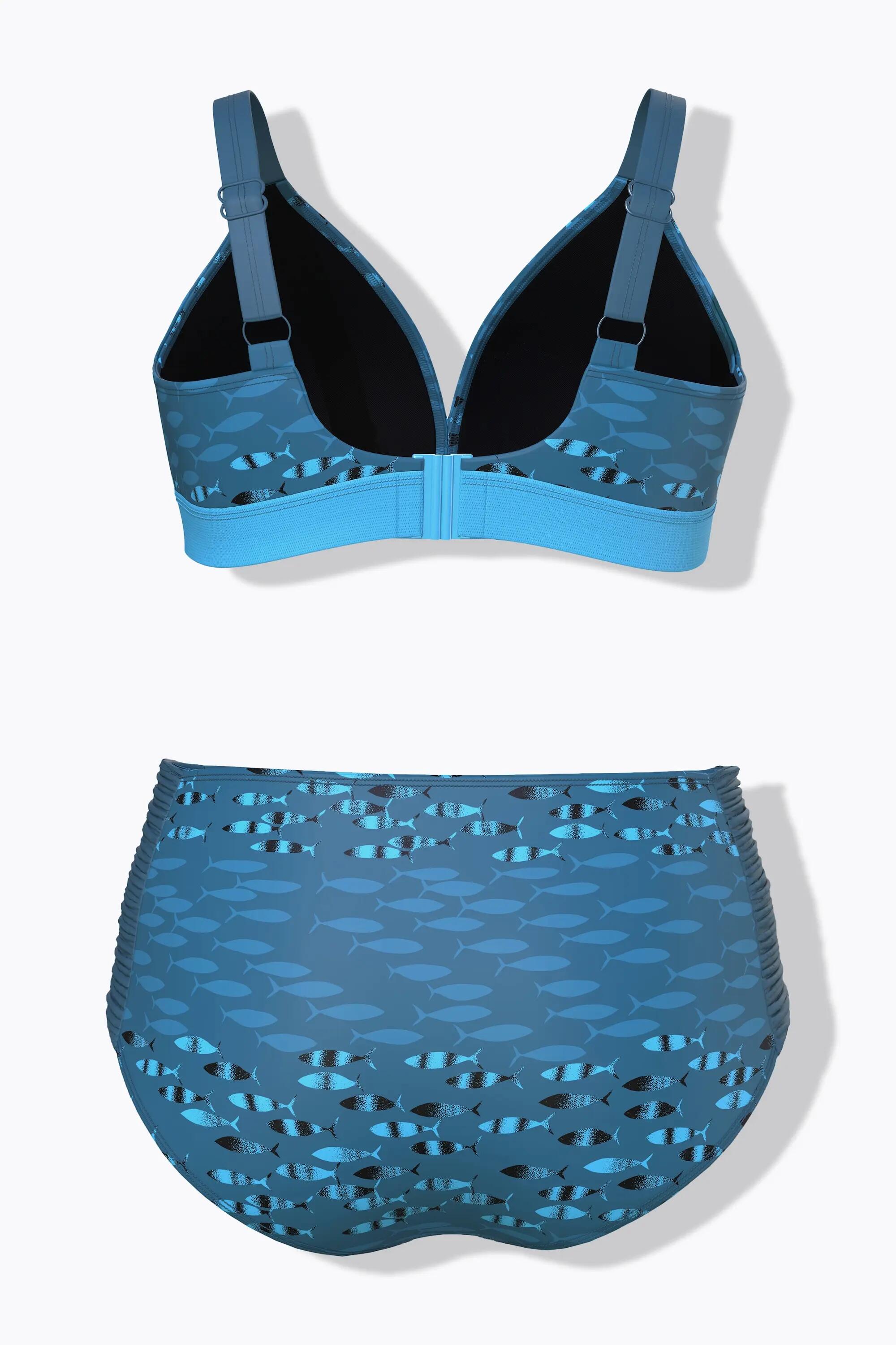 Damen Bikini Fische ohne Softcups Träger verstellbar 2/13