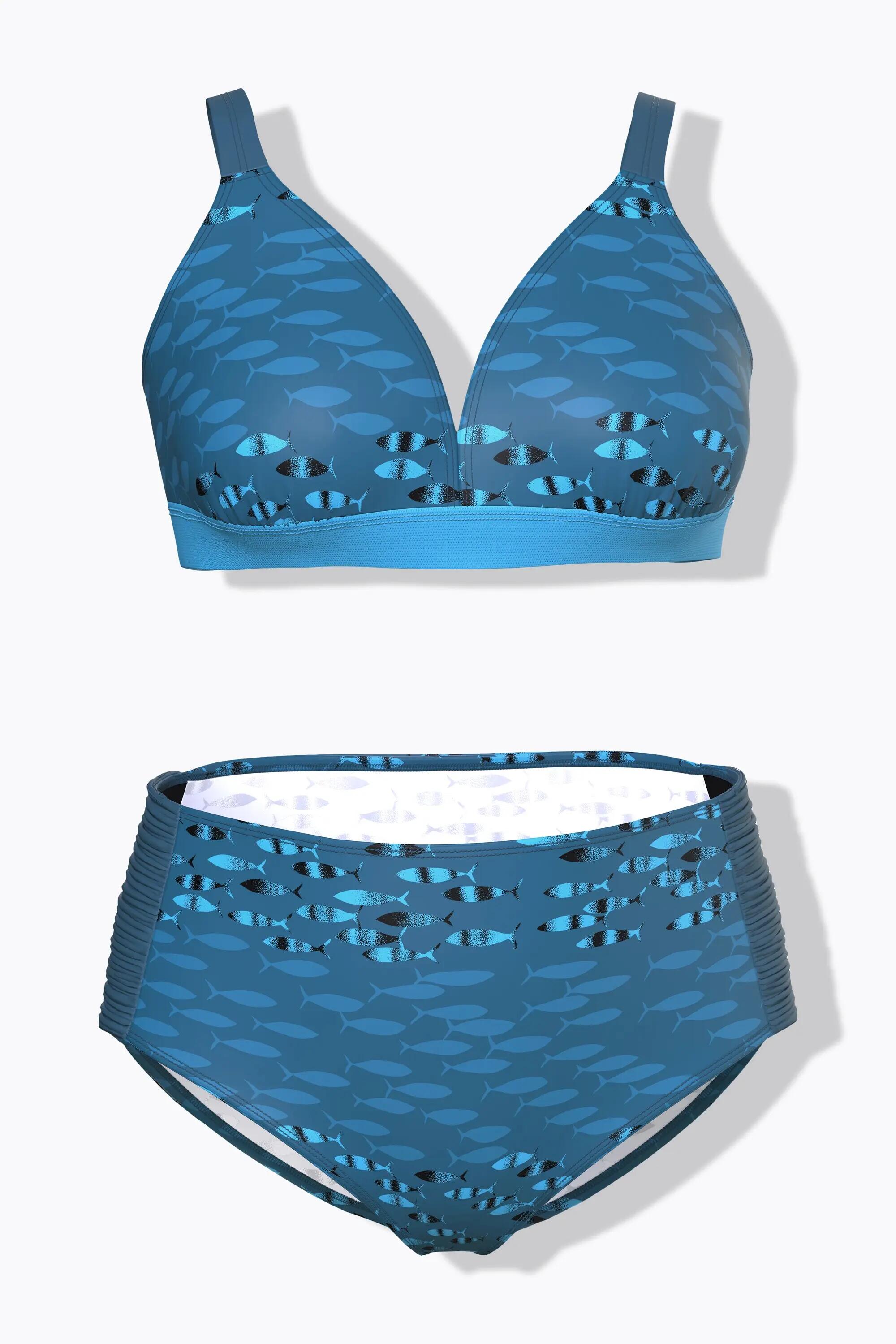 Damen Bikini Fische ohne Softcups Träger verstellbar 13/13