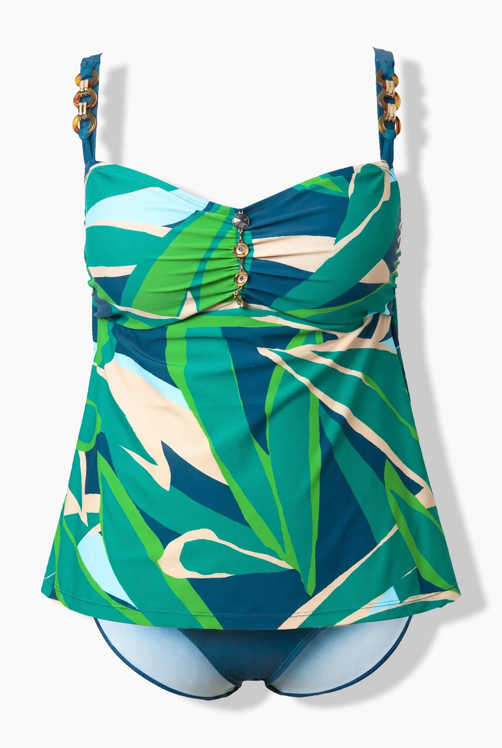 Damen Tankini Blätter Softcups Träger verstellbar 11/11