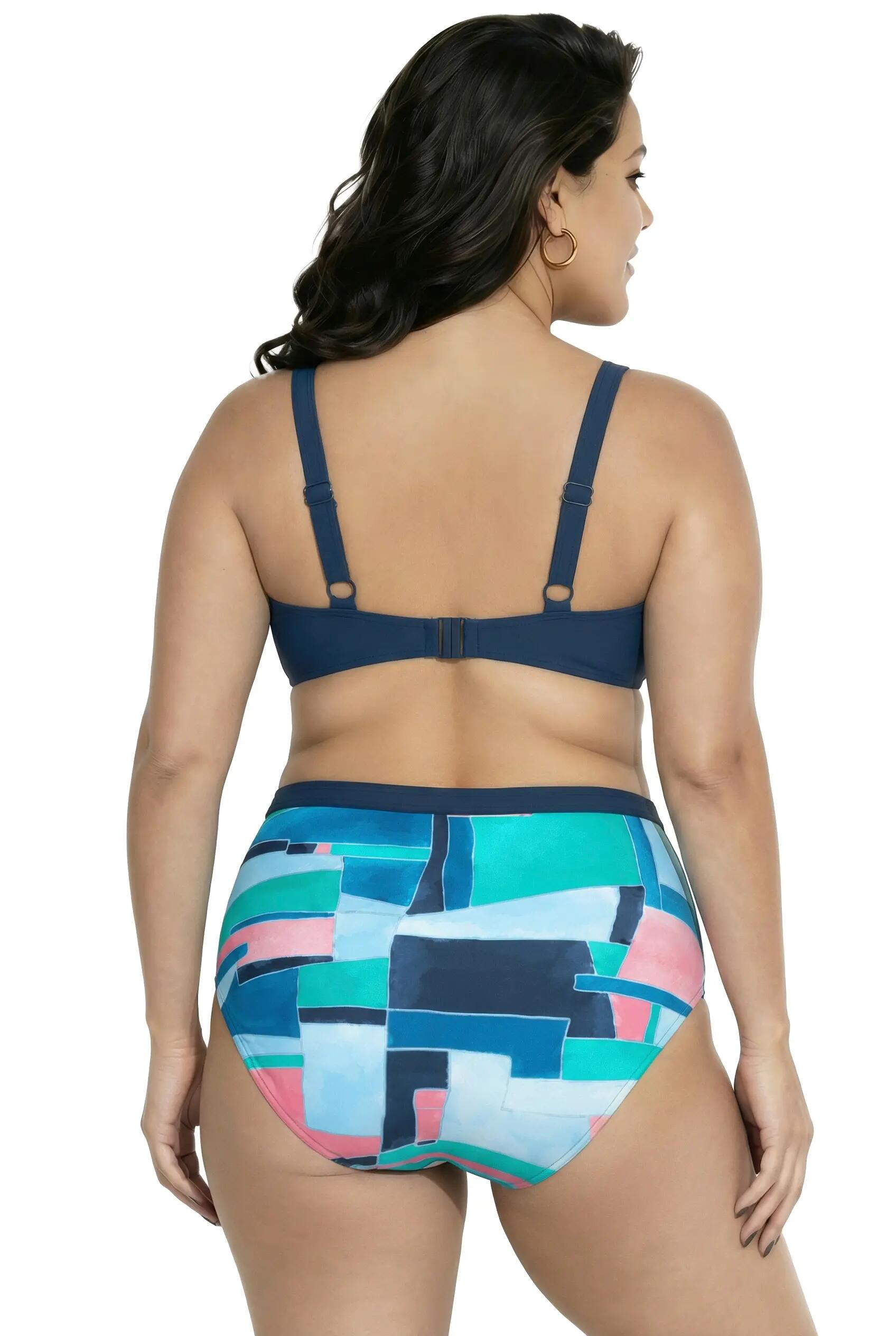 Dames Bikini grafische print zachte cups verstelbare bandjes 4/13
