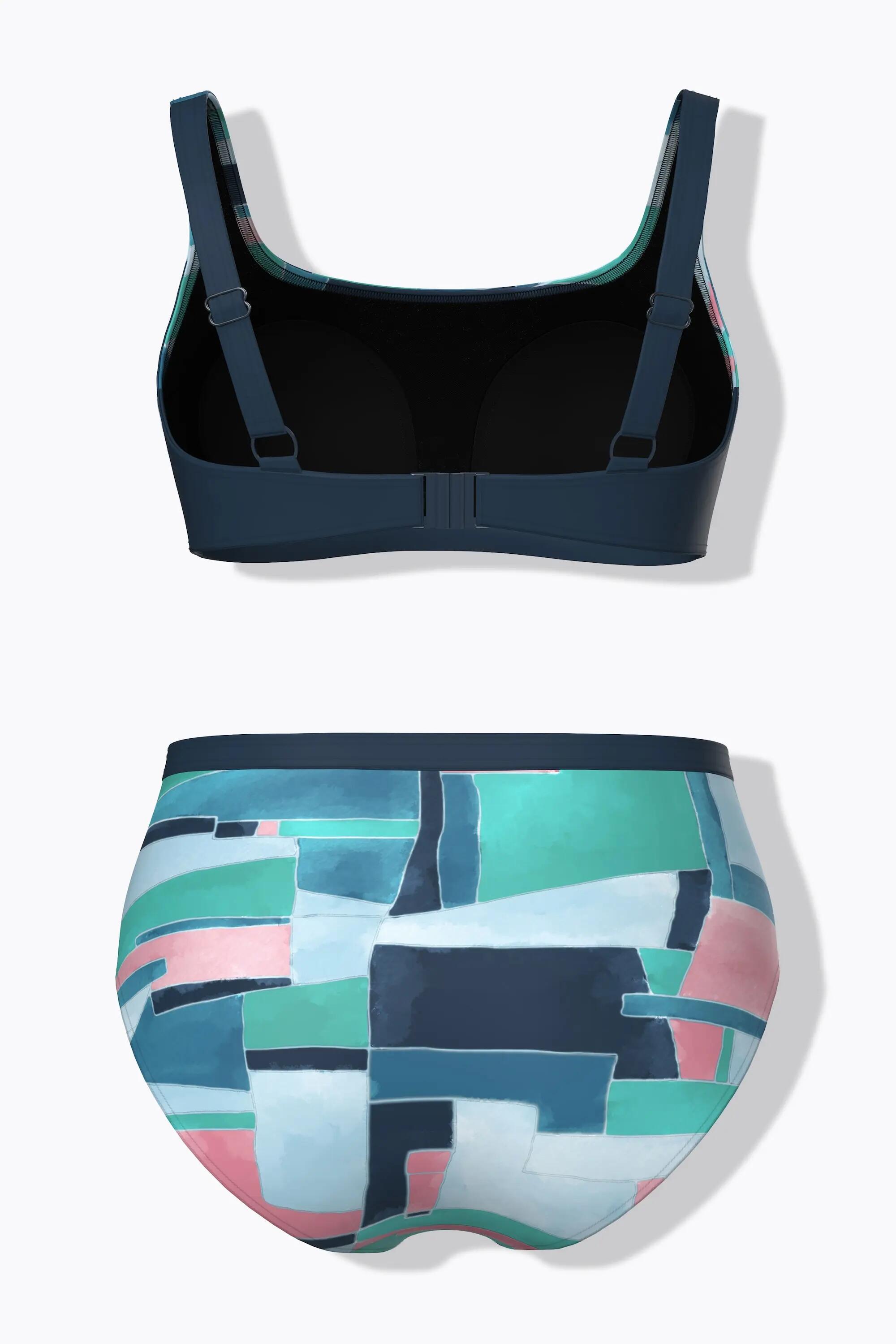 Dames Bikini grafische print zachte cups verstelbare bandjes 2/13