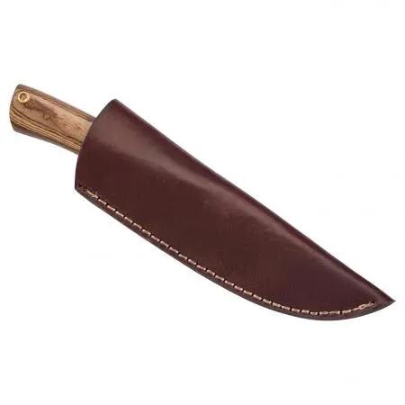 Outdoor-Jagdmesser - Damaststahl - Holzgriff - Lederscheide 3/3