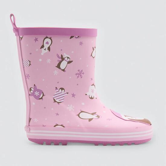 Bottes de pluie fille imprimé pingouins avec doublure