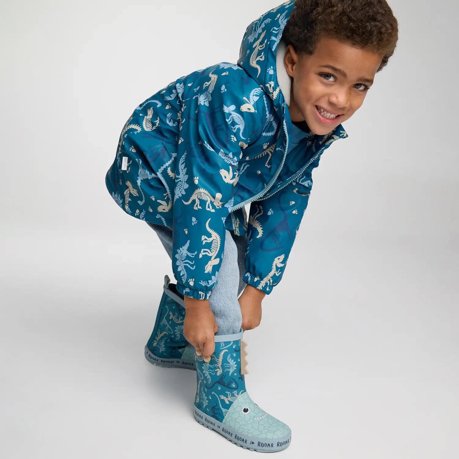 Botas de chuva de menino estampado de monstros com detalhes 3D 4/5