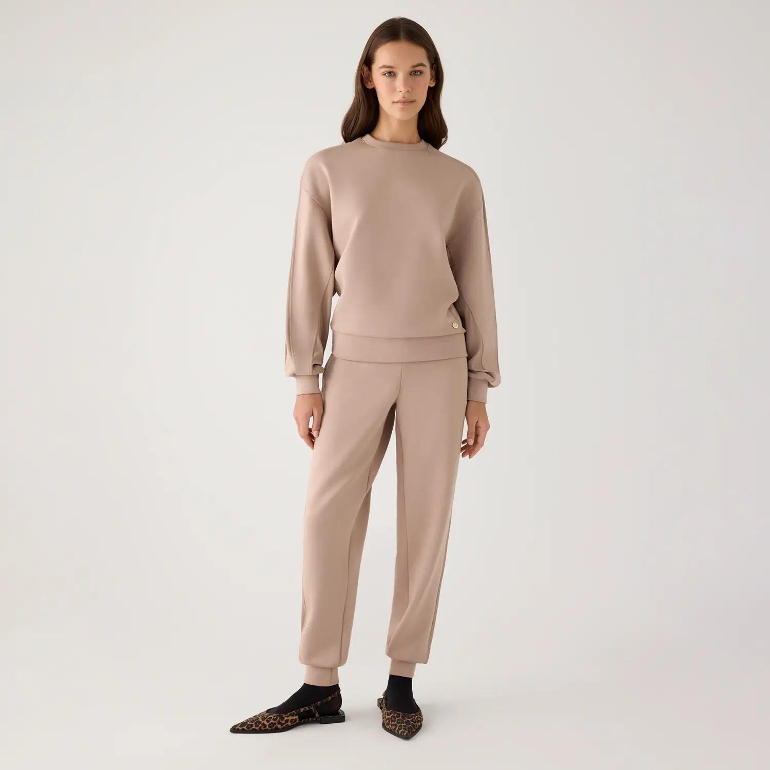 Calça jogger bege de lã polar 3/7