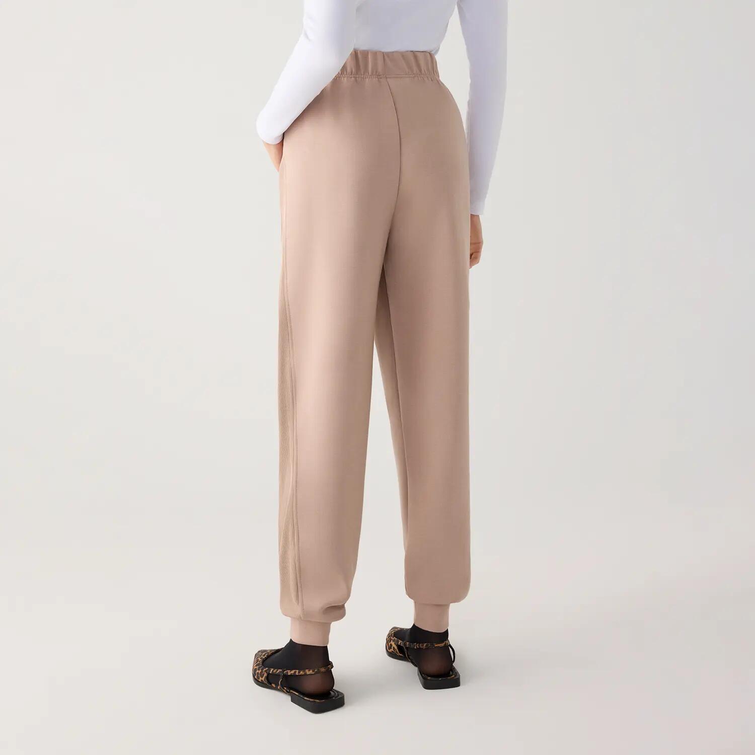 Calça jogger bege de lã polar 2/7