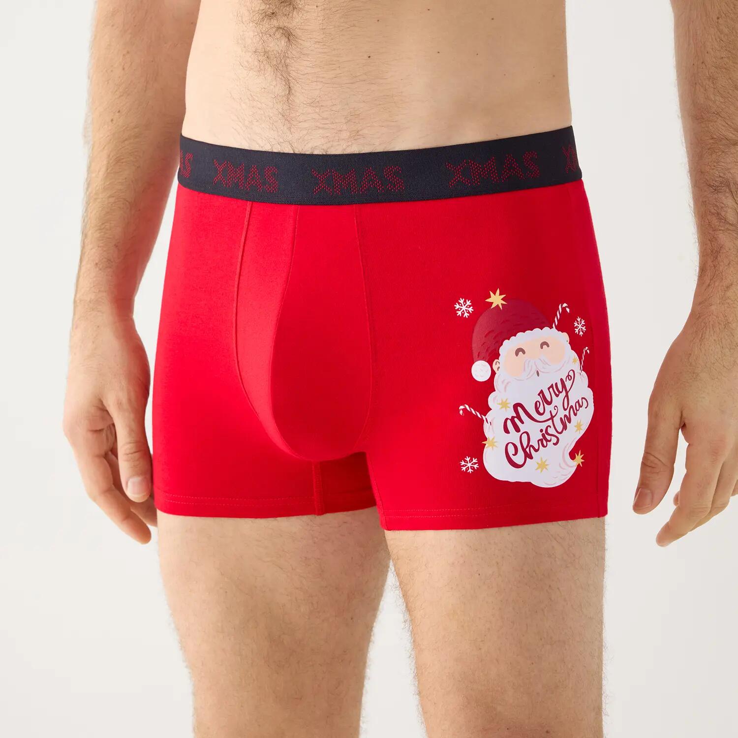 Calzoncillos bóxer algodón estampado Merry Christmas 4/7