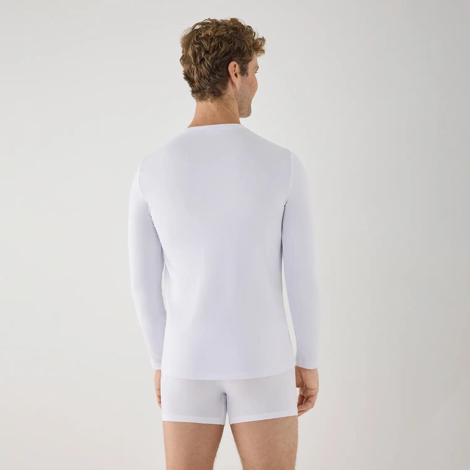T-shirt THERMAL pour homme, manches longues, col rond, blanc 3/6
