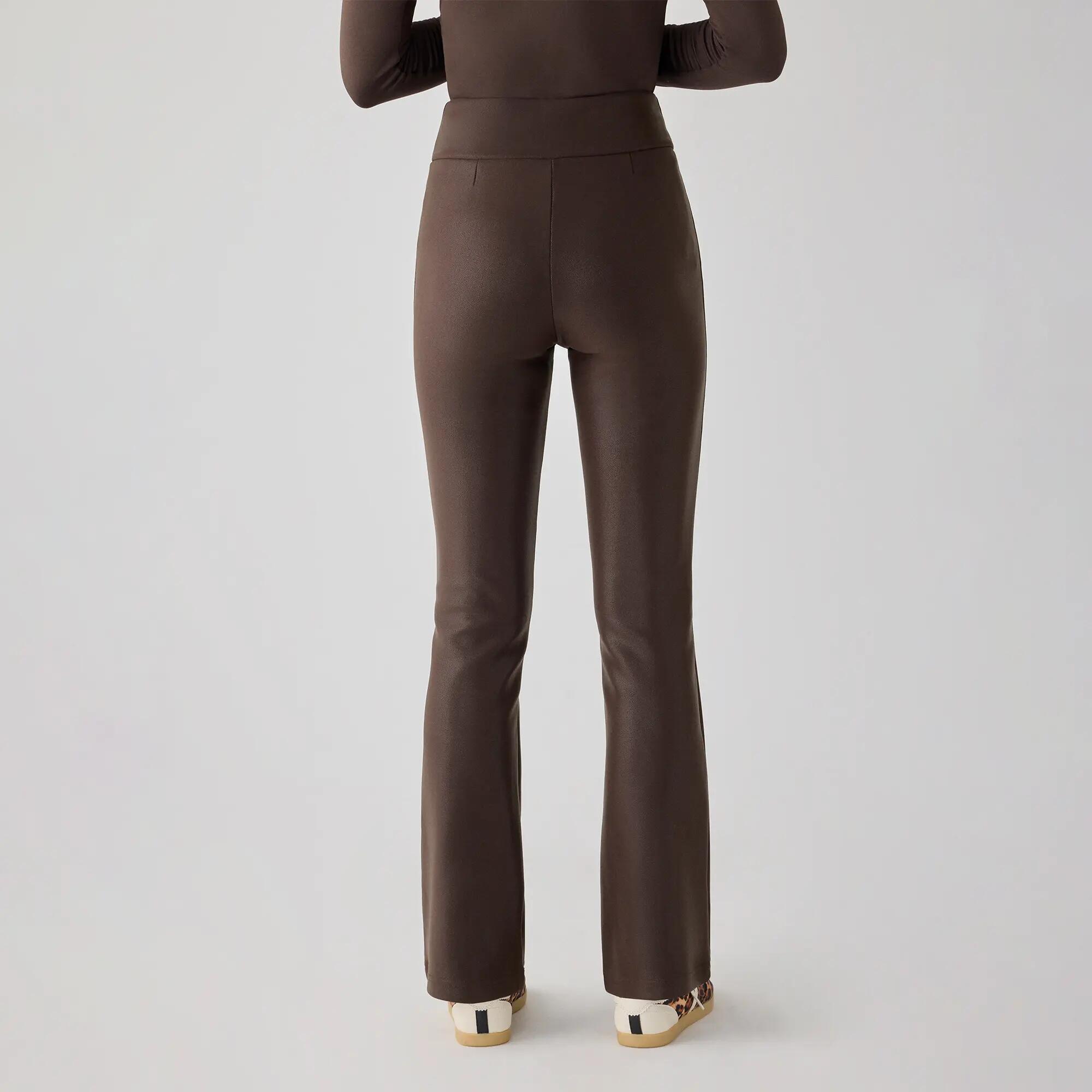 TÉRMICO Leggings efecto piel acampanados marrón chocolate 4/6