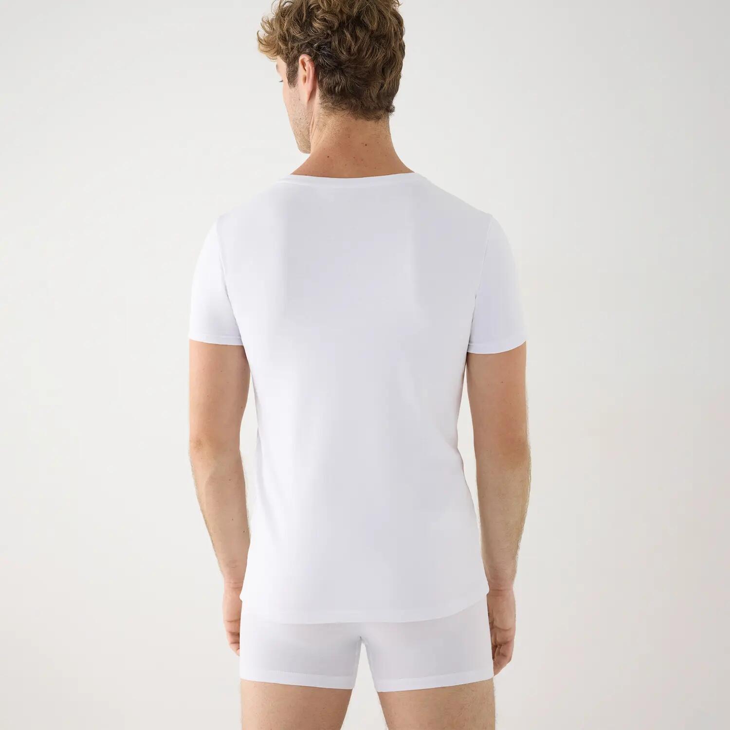 TÉRMICO LIGERO Camiseta hombre manga corta algodón blanco 2/4