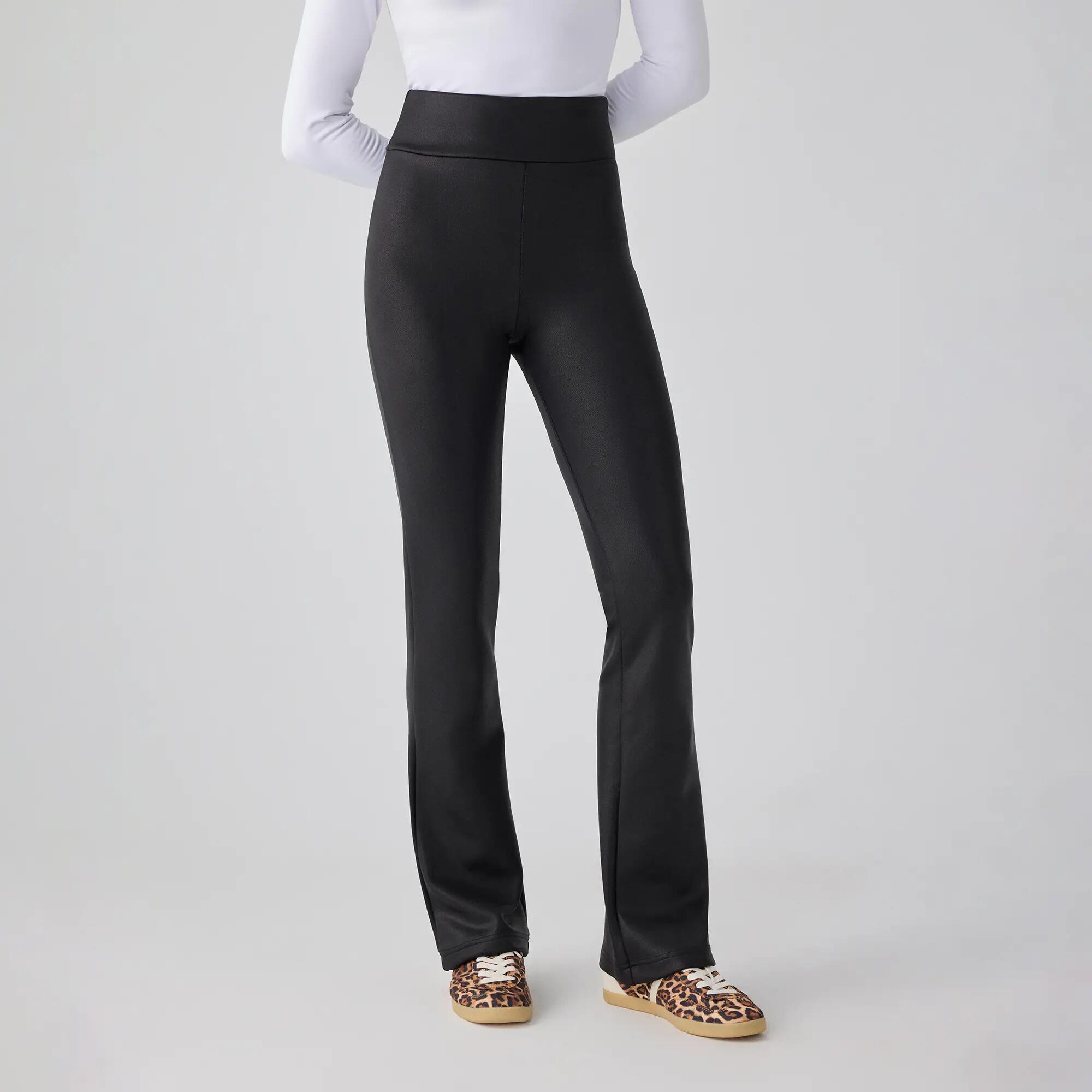 TÉRMICO Leggings efecto piel acampanados negro 3/6