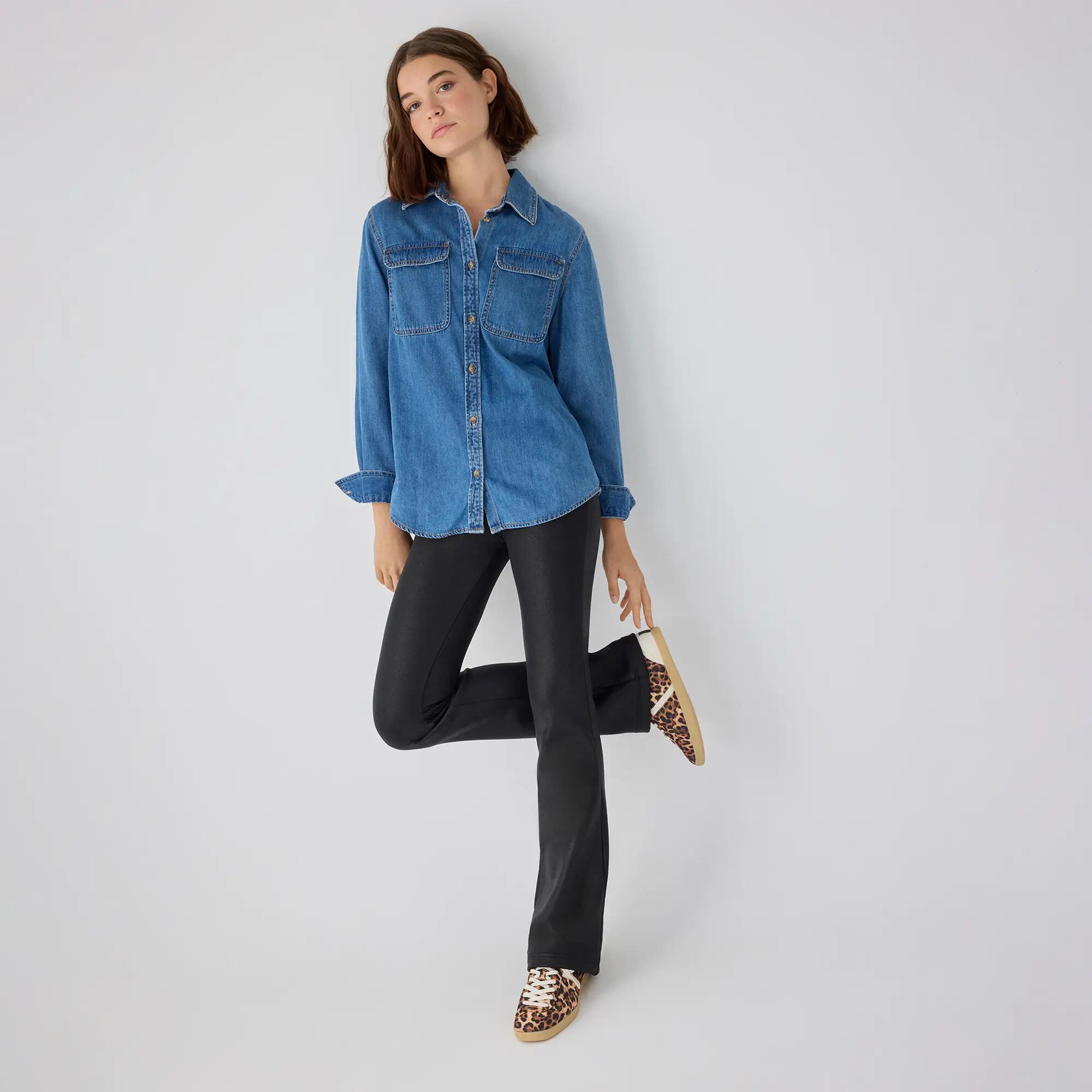 TÉRMICO Leggings efecto piel acampanados negro 2/6