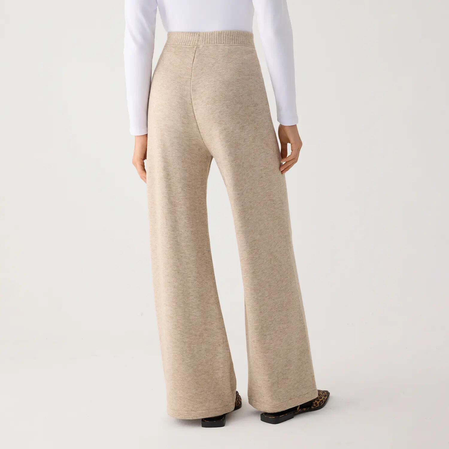 Pantalones anchos cálidos tiro alto beige 4/7