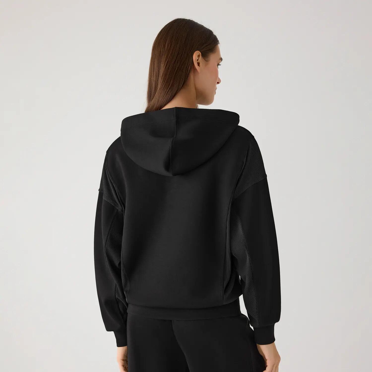 Sweat à capuche en polaire noire 7/7