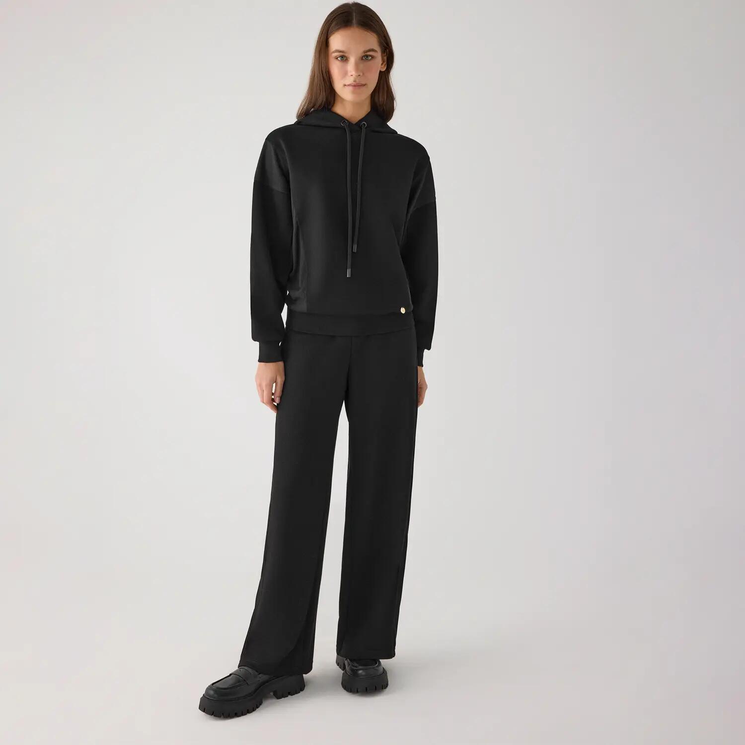 Sweat à capuche en polaire noire 2/7