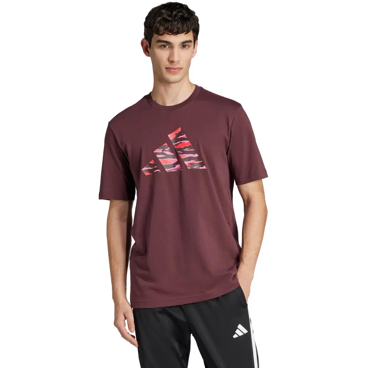 adidas Codes Camo Graphic férfi póló, bordó 2/6