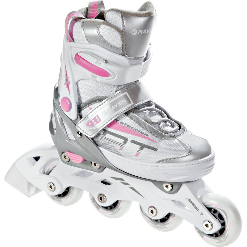 Patins em Linha ajustável Raven Profession Branco/Rosa