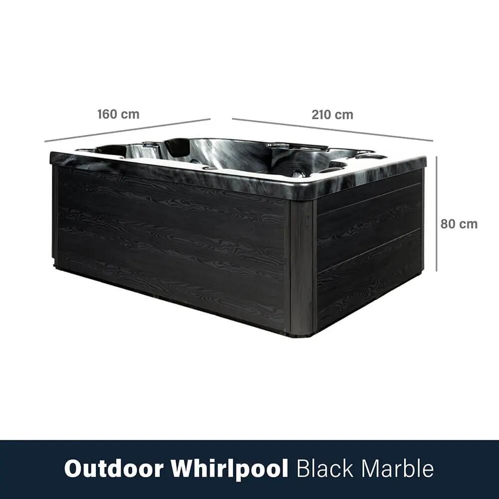 Outdoor Whirlpool BLACK MARBLE With stairs and thermal cover 12/12