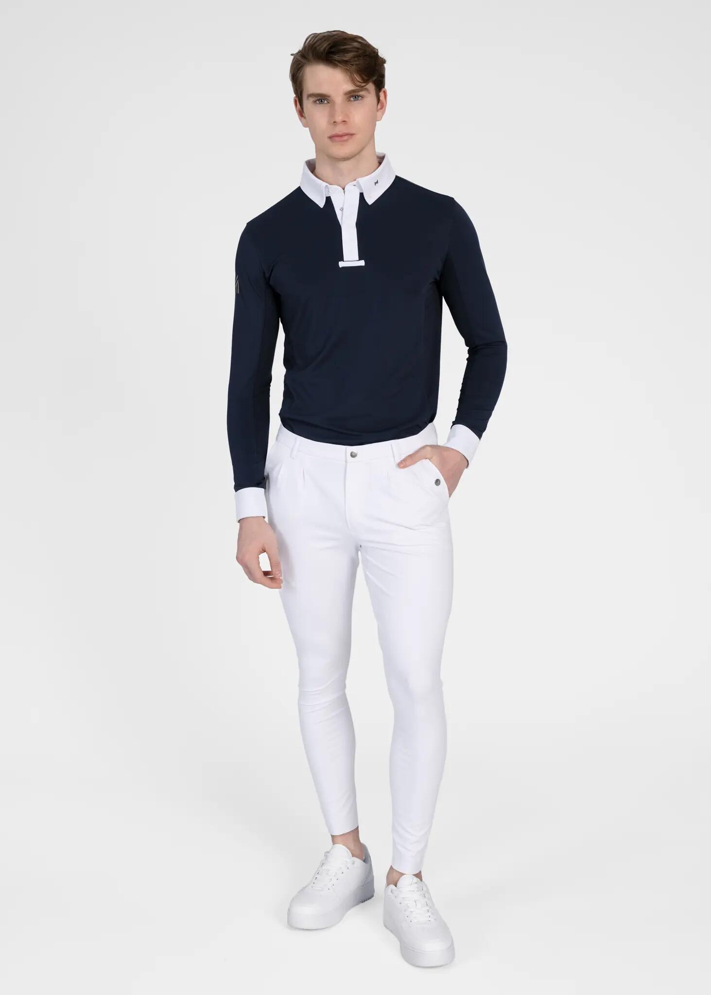 Pantalón Hombre Equitación Maximilian Founder Full Grip Blanco 6/7