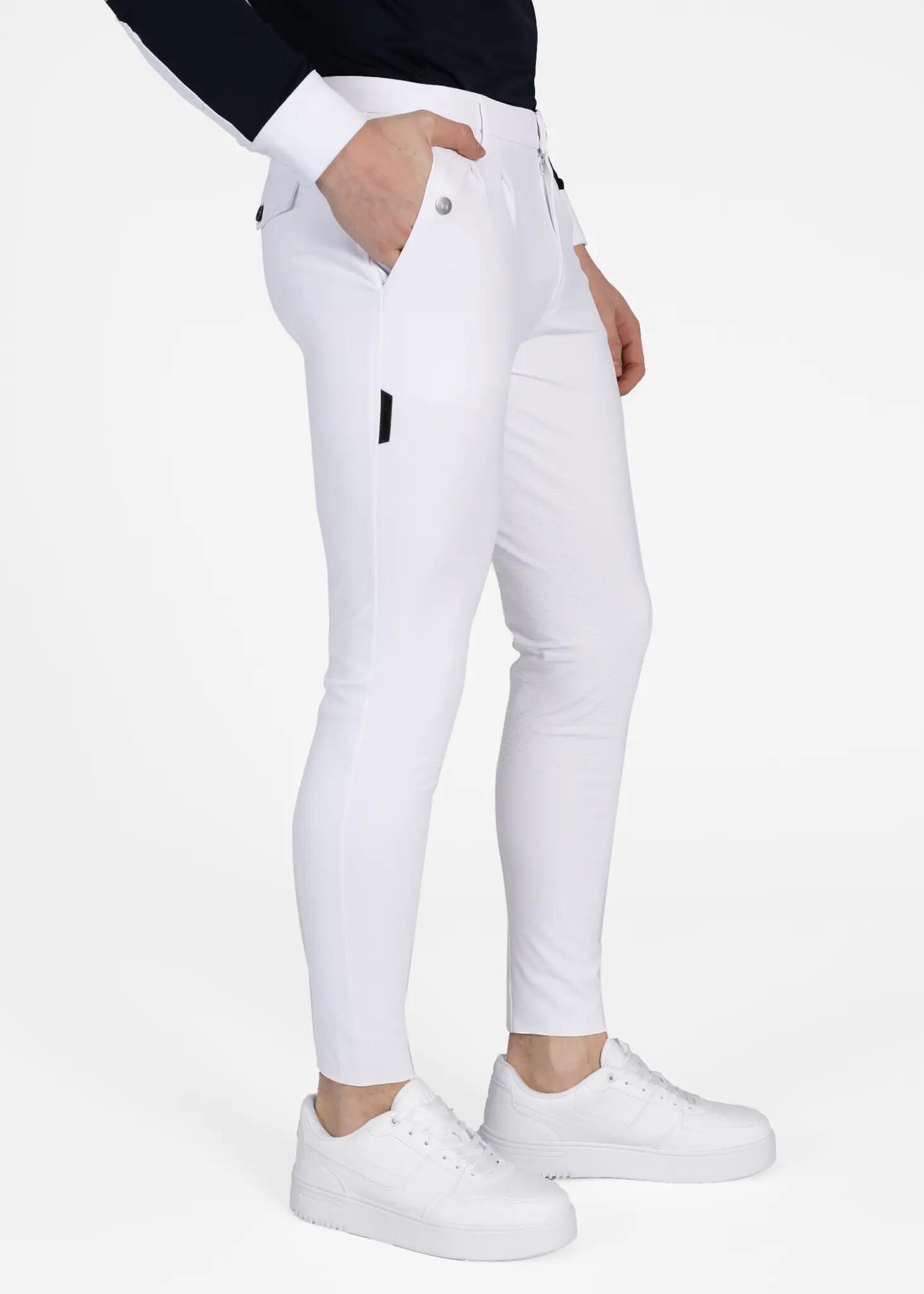 Pantalón Hombre Equitación Maximilian Founder Full Grip Blanco 4/7