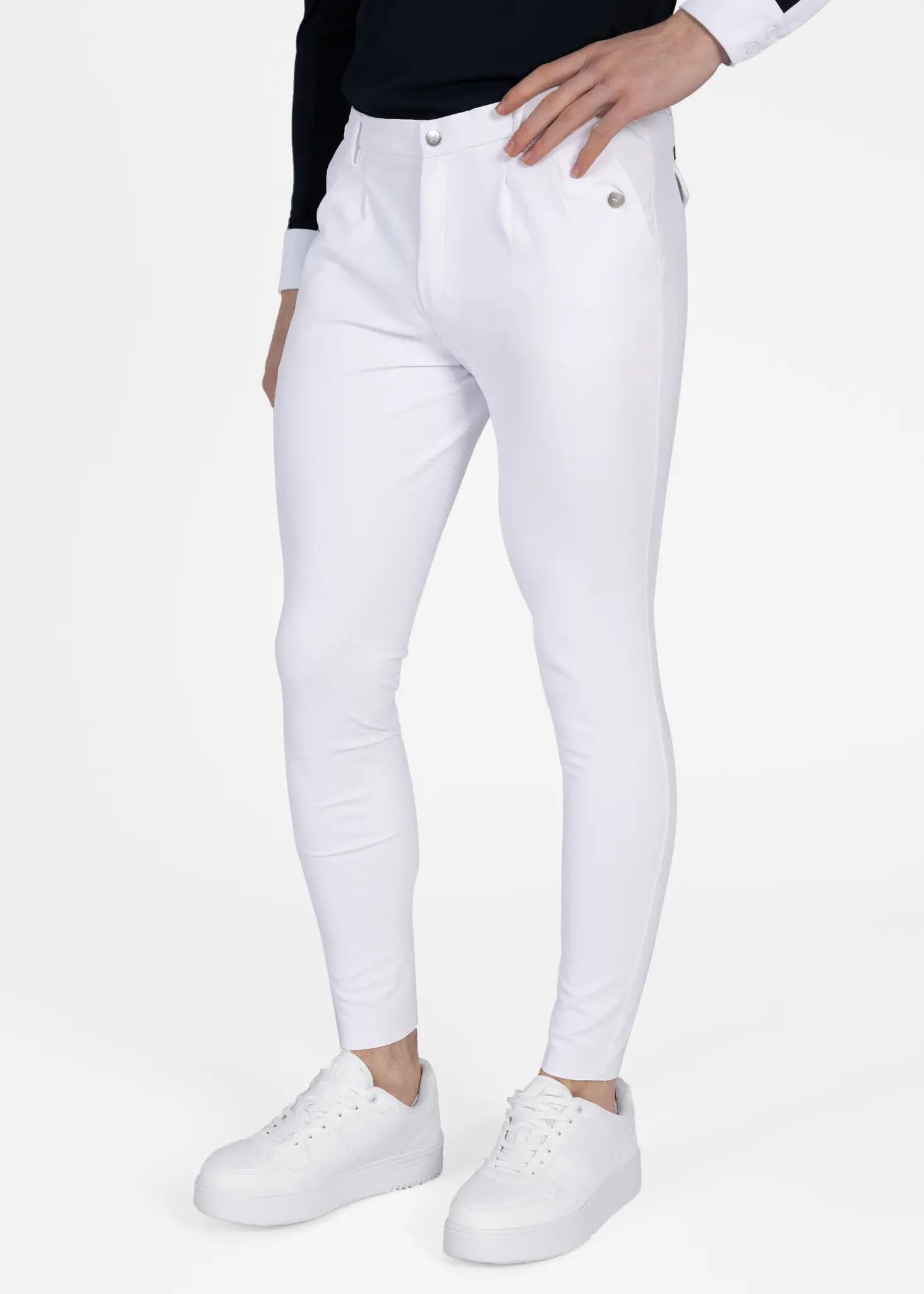 Pantalón Hombre Equitación Maximilian Founder Full Grip Blanco 2/7