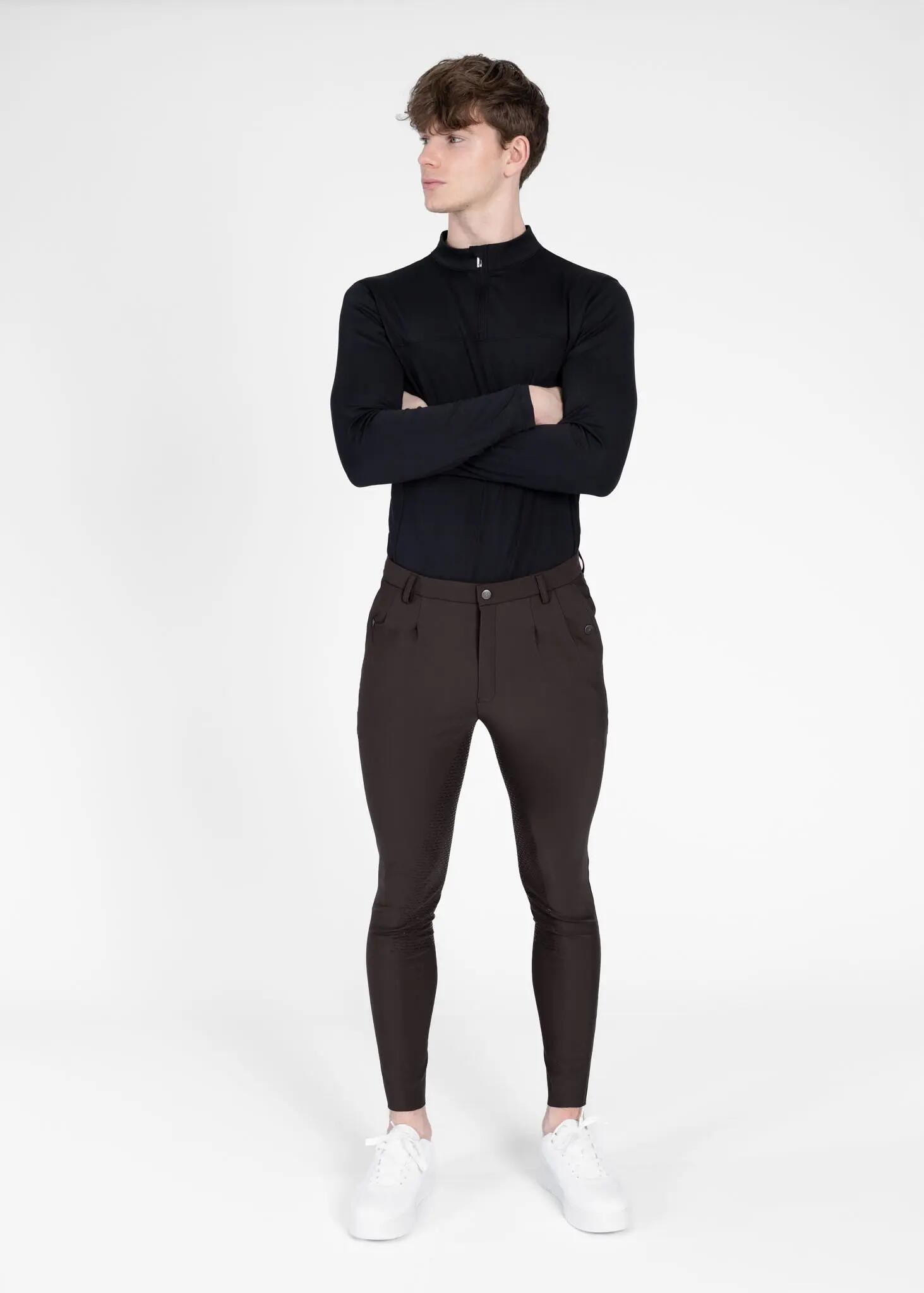 Pantalón Hombre Equitación Maximilian Founder Full Grip Espresso 7/8