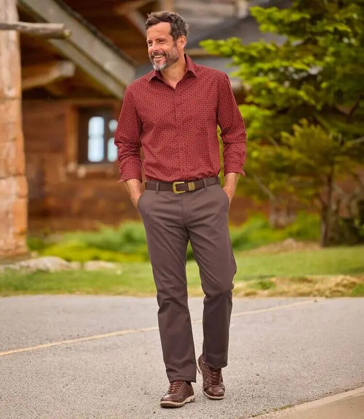 La Chemise Popeline Rouge à Micro-Motifs 3/8