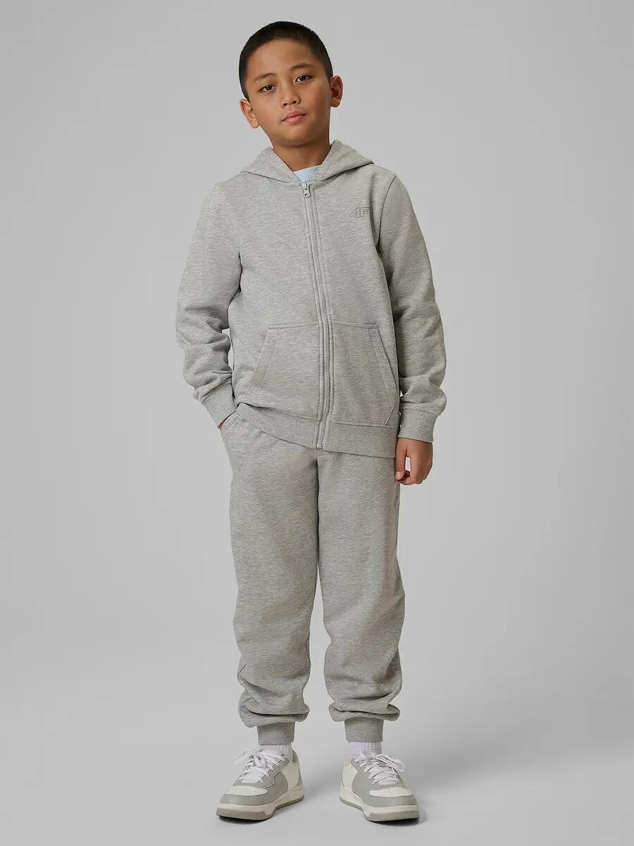 Bluza dresowa regular z kapturem chłopięca 4F 4/7