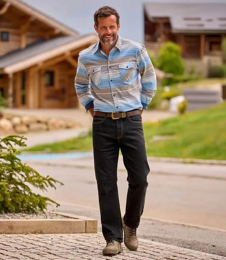 La Chemise Flanelle Rayée 3/8
