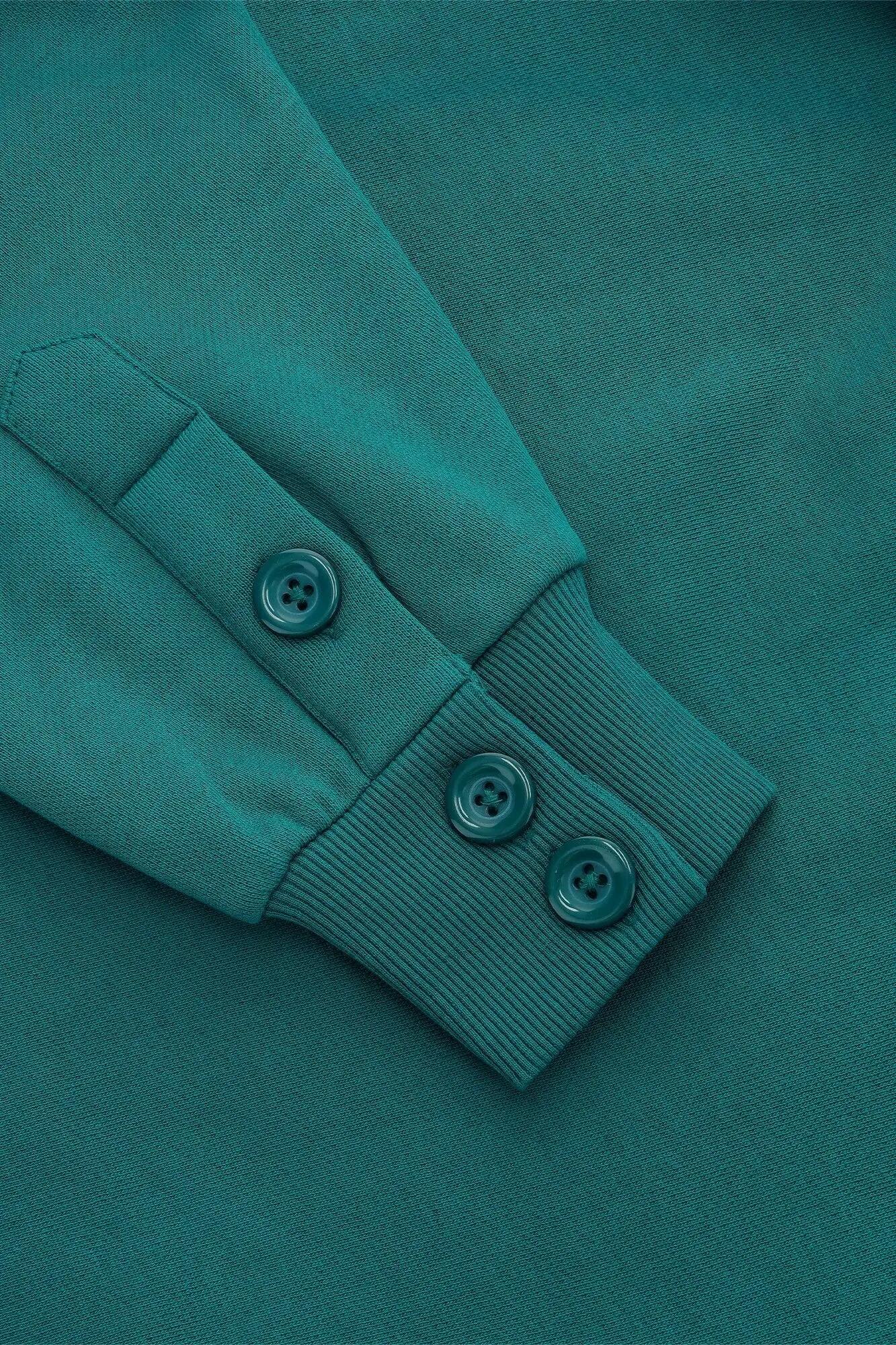 Suéter tipo polo Osaka para hombre | Verde azulado transformador 6/6
