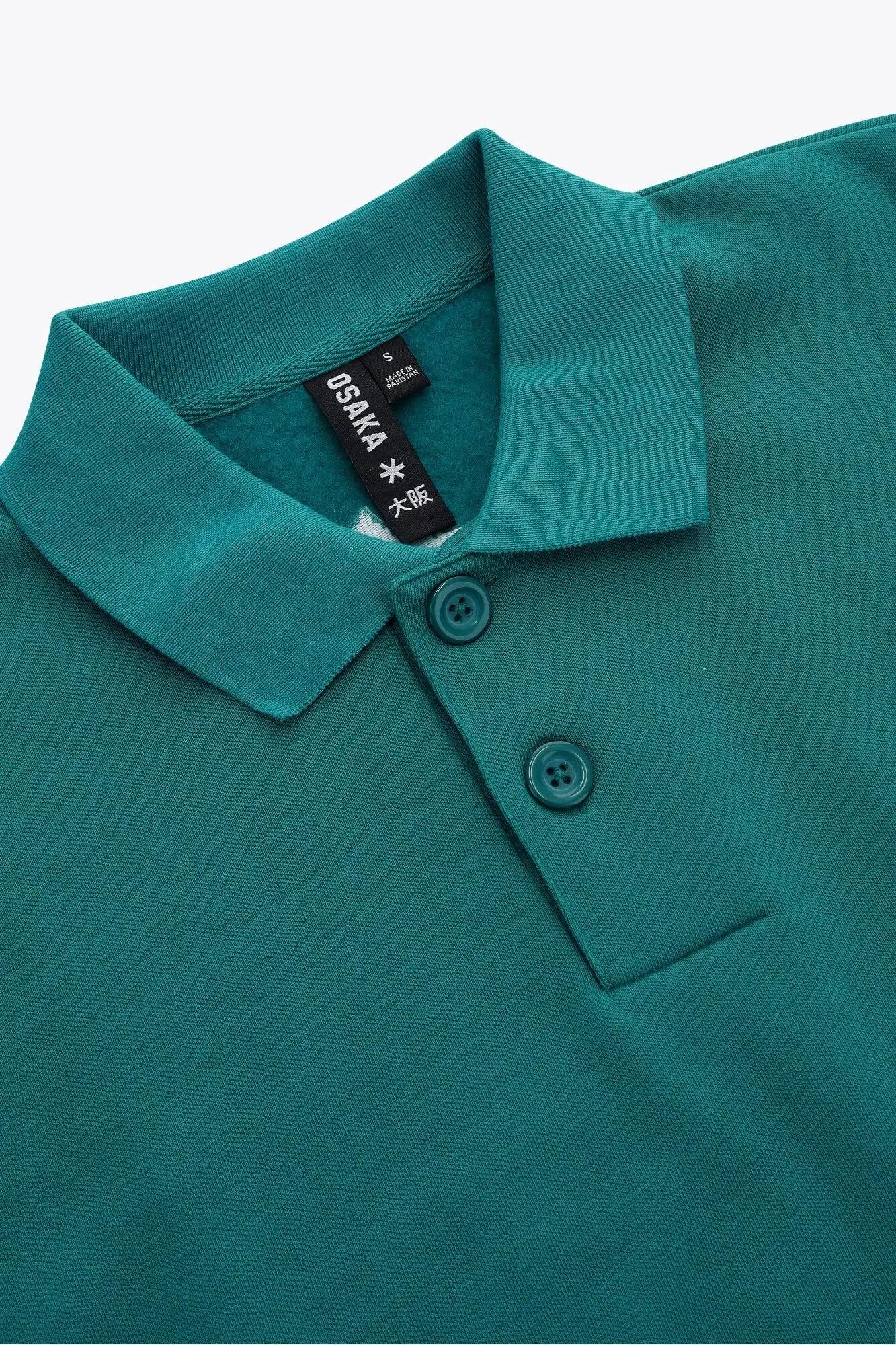 Suéter tipo polo Osaka para hombre | Verde azulado transformador 4/6