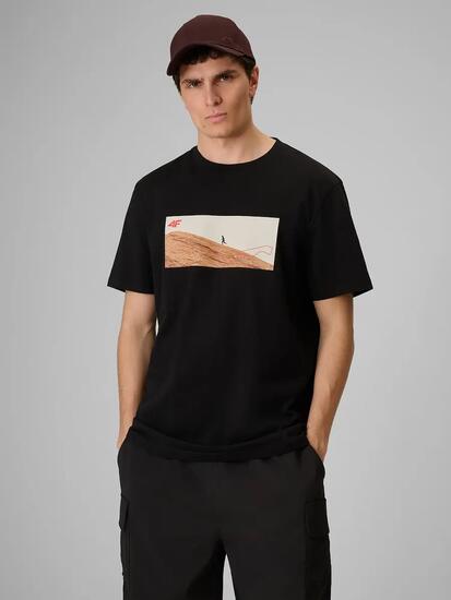 T-shirt regular z nadrukiem męski 4F 4FRSS26TTSHM4236