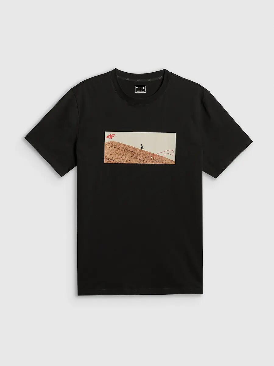 T-shirt regular z nadrukiem męski 4F 4FRSS26TTSHM4236 5/6