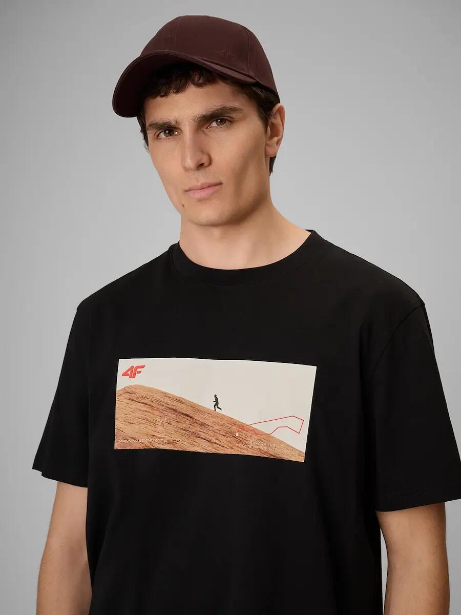 T-shirt regular z nadrukiem męski 4F 4FRSS26TTSHM4236 3/6