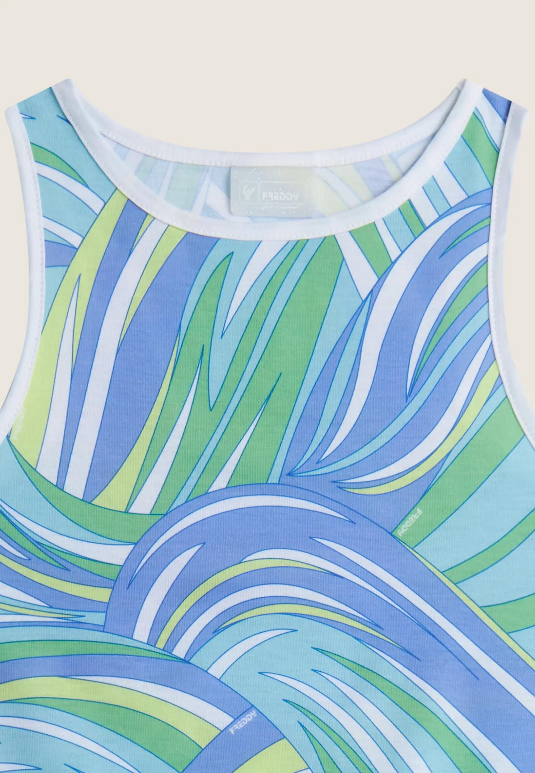 Robe débardeur pour fille en tissu à motifs sur toute la surface 3/3