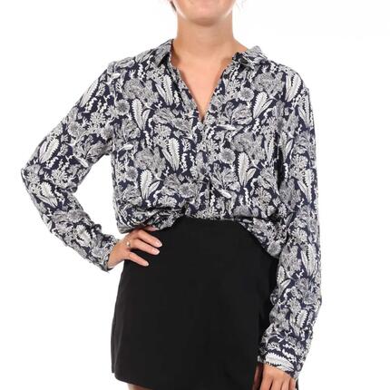 TBS ESINACHE Damen Hemd Marine/Weiß