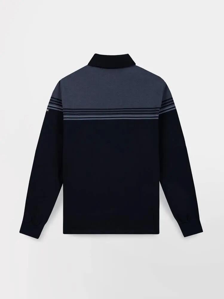 Polo - Homme - Manches longues, col boutonné - HIROCPOL - Bleu marine 5/5