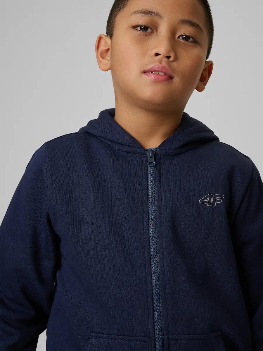 Bluza dresowa regular z kapturem chłopięca 4F 5/7