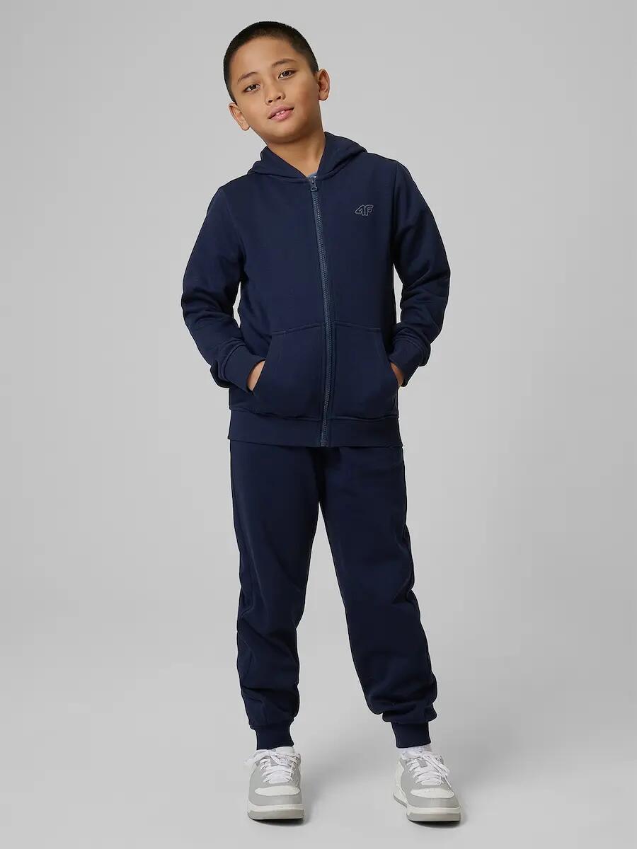 Bluza dresowa regular z kapturem chłopięca 4F 4/7