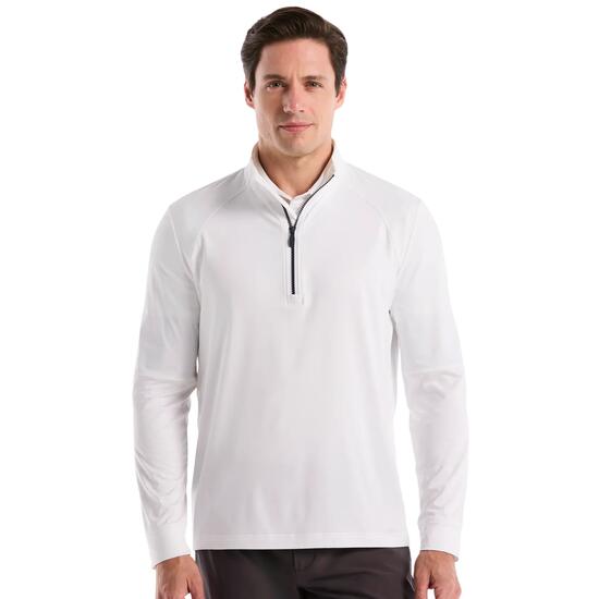 Original Penguin LS Mixed Media 1/4 Zip Pullover LC maglione da uomo bianco