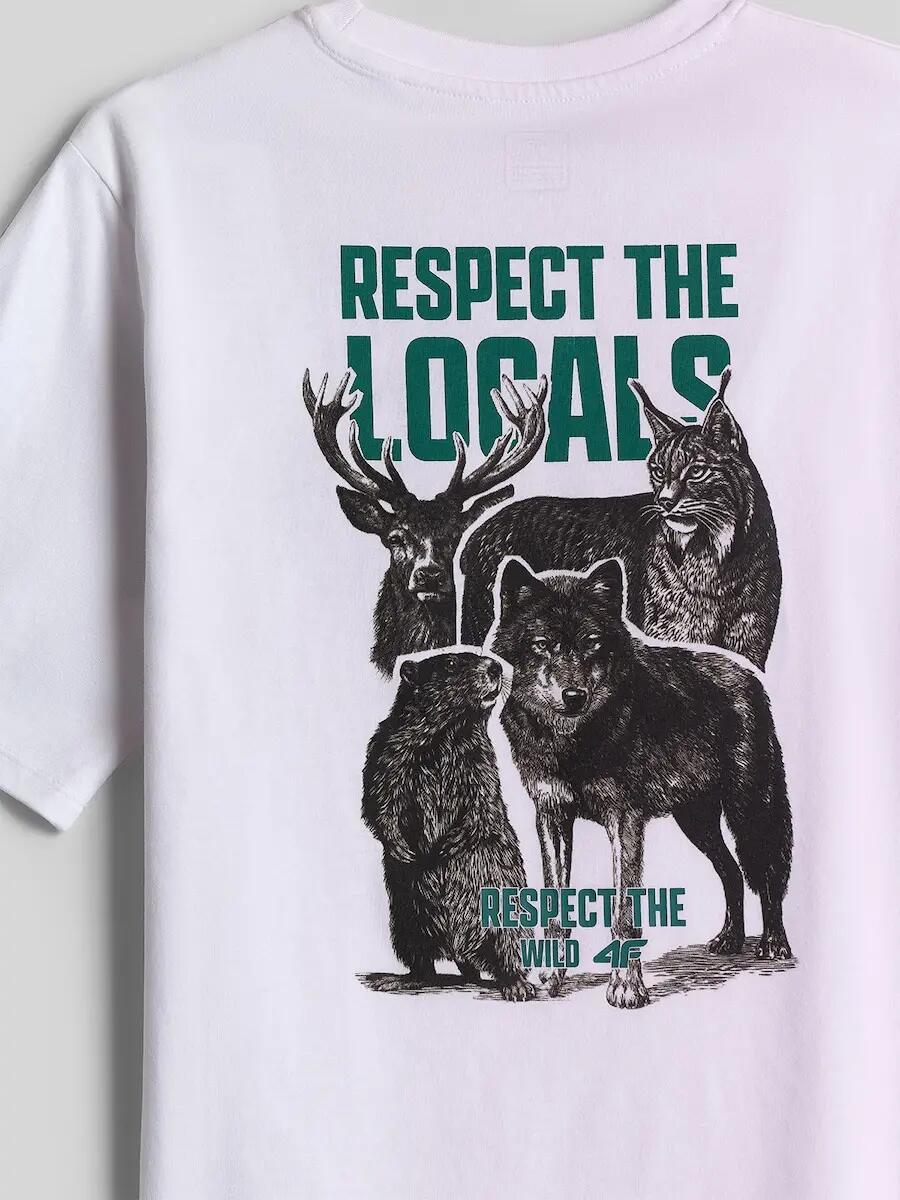 T-shirt regular z nadrukiem chłopięcy 4F 7/7