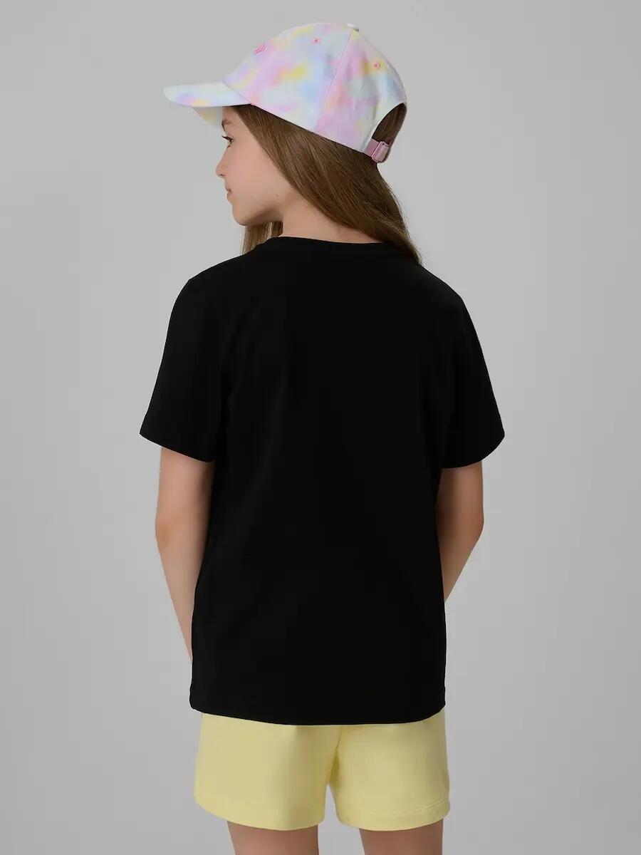 T-shirt regular z nadrukiem dziewczęcy 4F 2/6