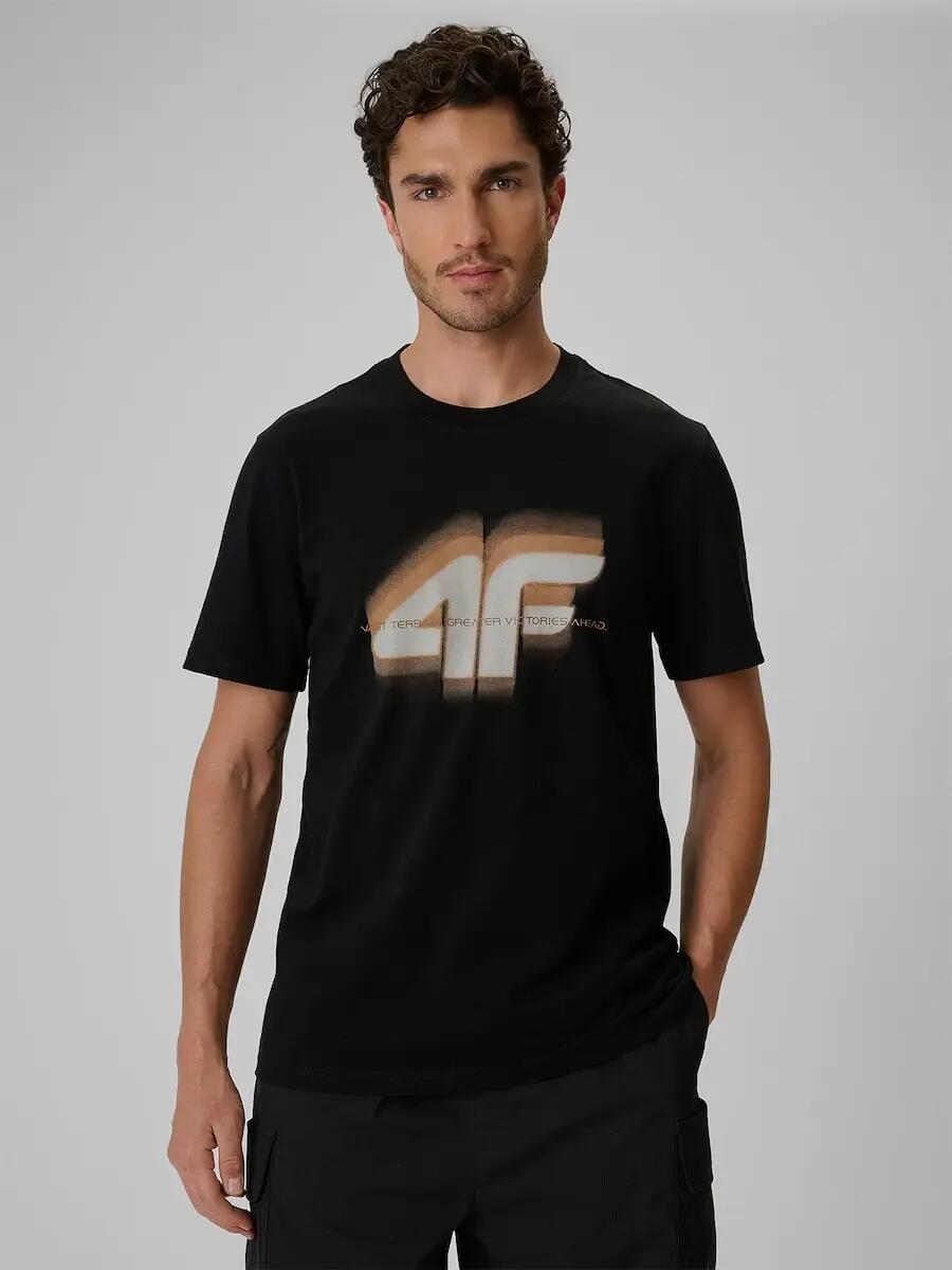 T-shirt regular z nadrukiem męski 4F 4FRSS26TTSHM4228 1/6