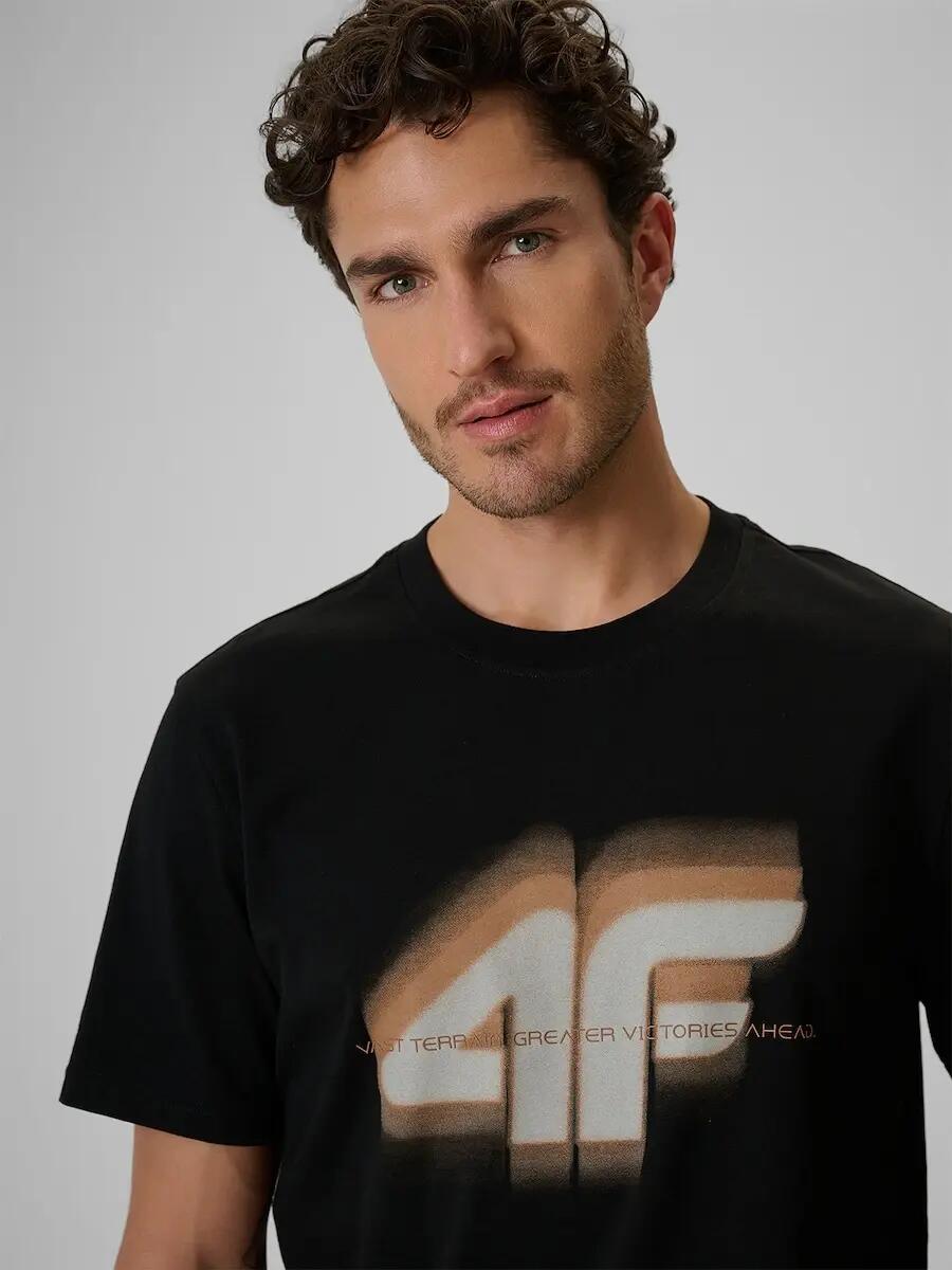 T-shirt regular z nadrukiem męski 4F 4FRSS26TTSHM4228 4/6