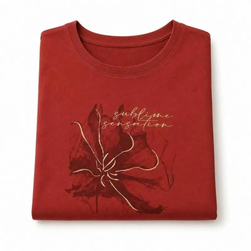 Camiseta Deportiva Mujer - Manga larga, Ajuste ceñido - Rojo 2/4