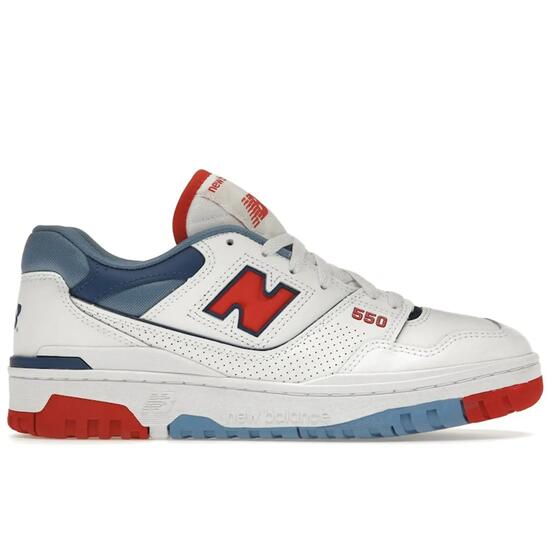 New Balance 550 White True Red Atlantic Blue