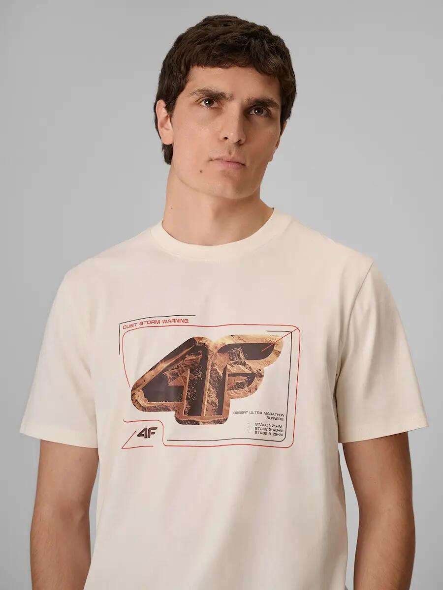 T-shirt regular z nadrukiem męski 4F 4FRSS26TTSHM4230 3/6