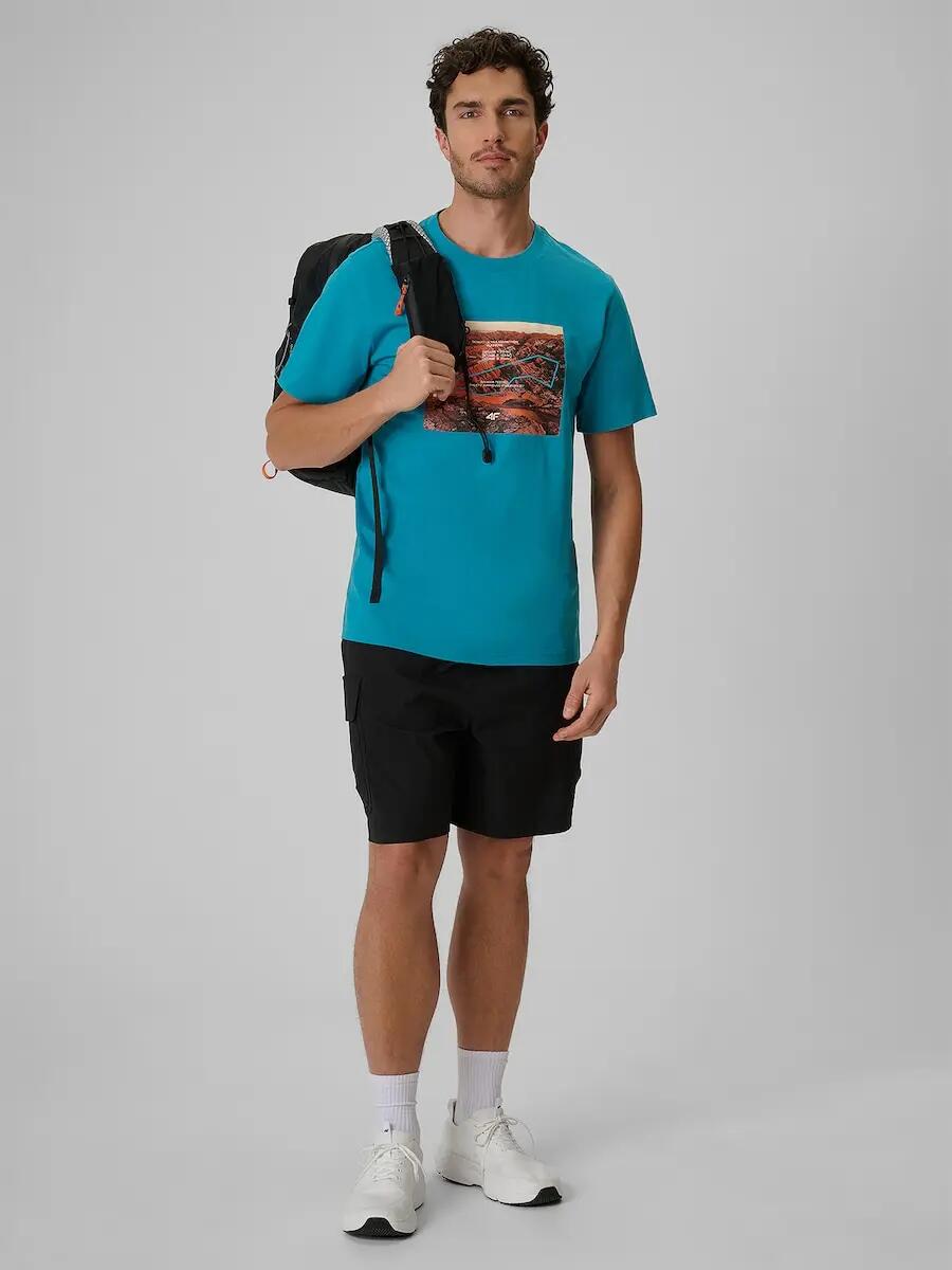 T-shirt regular z nadrukiem męski 4F 4FRSS26TTSHM4238 4/6