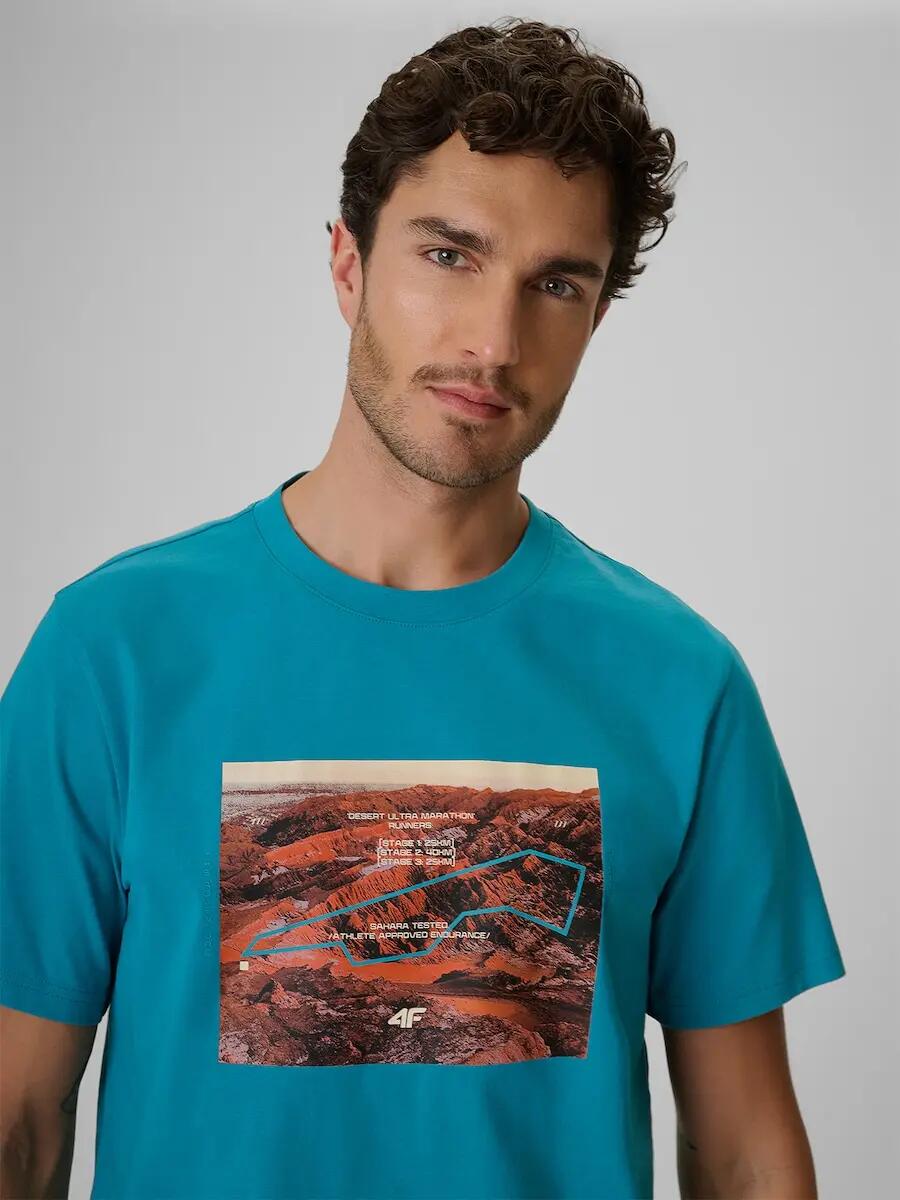 T-shirt regular z nadrukiem męski 4F 4FRSS26TTSHM4238 3/6